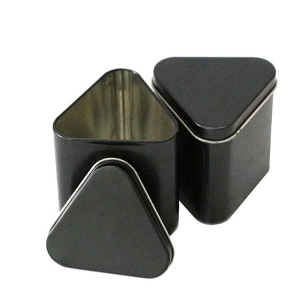 Wholesale Triangle Tin Box Black Metal Packaging Cans Custom Gift Tin Jar for Food