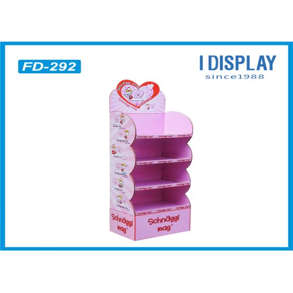 Recycled Cardboard POP Displays / 4 Tier Display Racks Walmart Approved