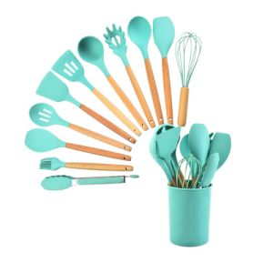 Nonstick Food Grade Silicone Cooking Utensils Set Withstand High Temperatures