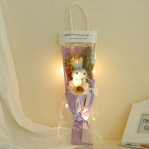 Valentine's Day 520 Bagged Sunflower Starry Sky Doll Bouquet Gift for Boyfriend,