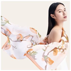 Women fashion large square twill printed silk neck scarves