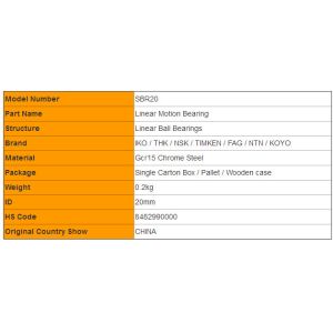 SBR20 SBR Round Shape Linear Motion Bearings Mall Slide Customized