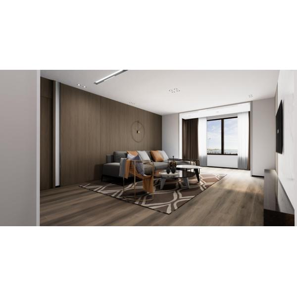 5mm Stone Plastic Composite Flooring 0.3mm Nature Friendly Inflammable Harmless Carmel Oak GKBM DG-W50005B