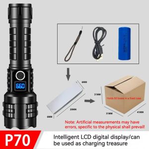Digital Display Aluminum Alloy LED Flash light Outdoor Long Range Zoom IP65