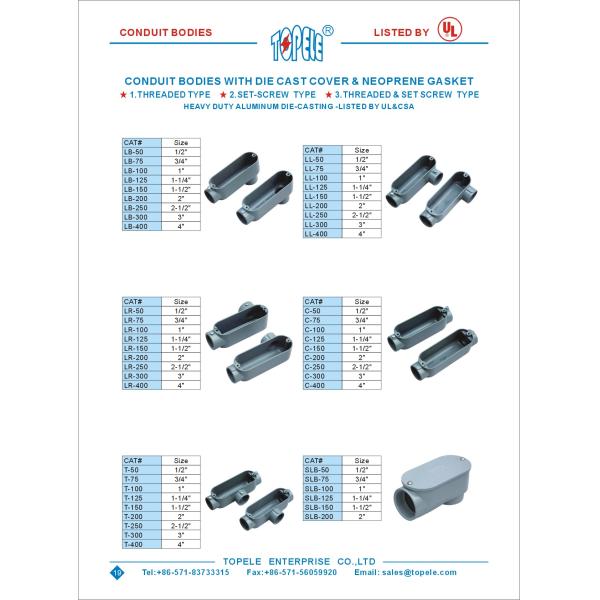 C Threaded Aluminum Rigid Conduit Body With Outlet Box Corrosion Resistant