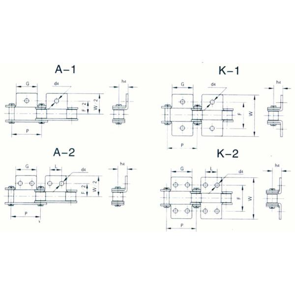 Stainless Steel Double Pitch Roller Chain Machined With Custom Attachments