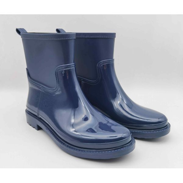 Women's PVC Slip On Rain Boots Double Upper Boots Matt Finish Chelsea Wellington Styles