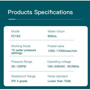 Combo Electric Toothbrush IPX4 Countertop Water Flosser Teeth Whitening 600ml