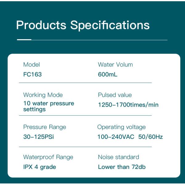 Combo Electric Toothbrush IPX4 Countertop Water Flosser Teeth Whitening 600ml