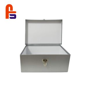 Grey Color Printing Child Storage Suitcase 28*18*8cm Size Cardboard Suitcase Box