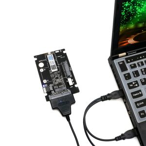 2 In 1 MSATA / M.2 NGFF SSD To Dual SATA3 Adapter With Full Height Profile