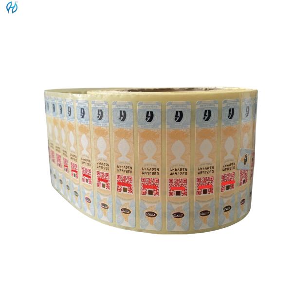 Buy Paper Adhesive Customized Tax Stamp Anti Counterfeit Holographic Security Design at wholesale prices