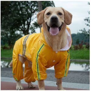 Breathable Adjustable Lightweight Rainproof Hoodie Dog Clothes Raincoat