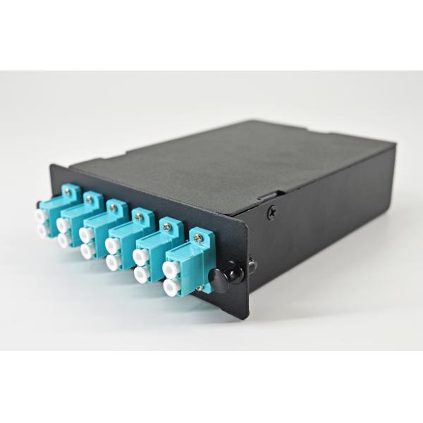 Buy Fiber optic cassette module 12/24 Port multimode 10G OM3 preloaded with MPO MTP to LC fanout cable patch cord at wholesale prices