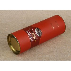 Recyclable Cylinder Red Paper Composite Cans Wine Can Packaging With Flat Lids