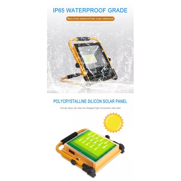 Lithium Battery LED Solar Powered Flood Lights 100W For Corridors