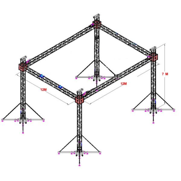 Strong And Versatile Stage Roof Truss System For Lighting Audio Equipment And