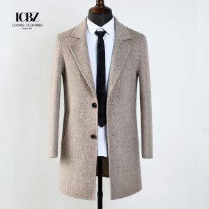 Jackets Custom Luxury Trench Coats Worsted Wool Overcoat Men Warm Winter Long
