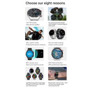 QW39 Smartwatch NFC Android Contactless Payment 1.39 Inch Display ECG PPG