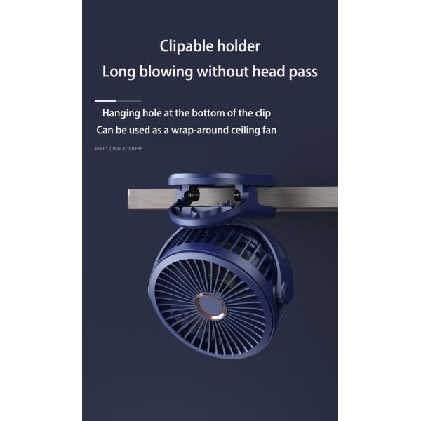 7200mAh Extra Large Capacity Clip On Desktop Fan With Three Speeds Working Up To 8H