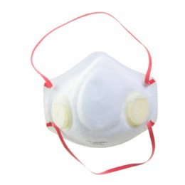 Breathable Comfortable DM027 V Dust Mask with Double Valves and Pre-formed Nose Shape