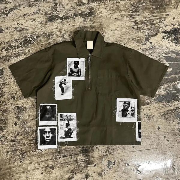 Custom Applique Embroidery Patch Graphic Logo Boxy Golf Polo Vintage Polo T