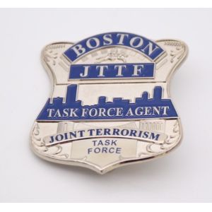 China Small Size Shinny Silver Plating high quality Boston police badges on sale
