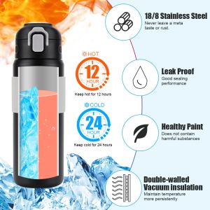 Leakproof Seal Metal Thermos Insulated Vacuum Sport Running Drink Water Bottle