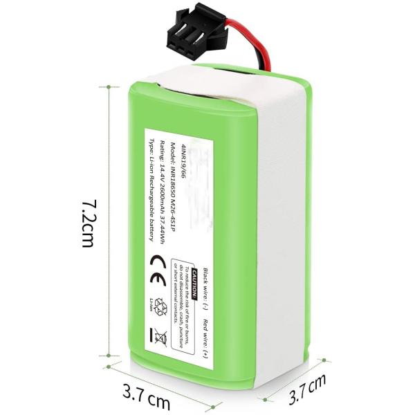 14.4V 2600mAh Replacement Vacuum Cleaner Lithium Battery Rechargeable 7.7kg