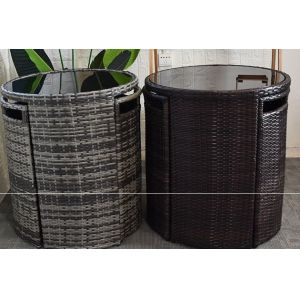 Patio Rattan Dining Table Set Luxury Garden Restaurant Chair Furniture