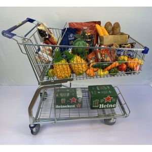 Metal Convenience Store Grocery Shopping Trolley 135L CE Certificate
