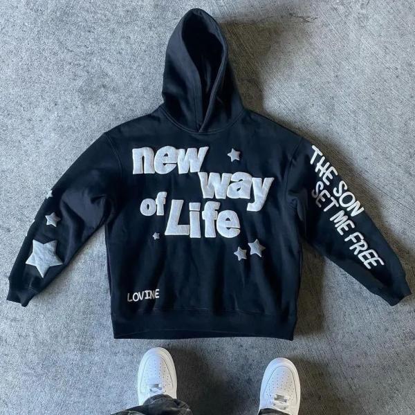 Custom Manufacturer 3d Puff Printing Hoodie Pullover Cotton Fleece Heavyweight No Strings Hoodies Sweatshirt Men Streetwear