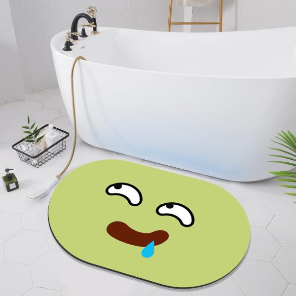 Buy Oval Expression Bathroom Waterproof Carpet Indoor Entrance Mat 40*60cm 45*70cm at wholesale prices