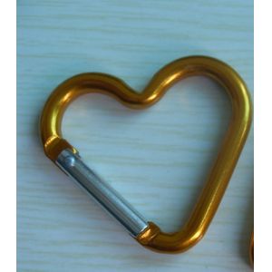 Sungifts manufacture mini heart shape metal aluminum carabiner hook colorful