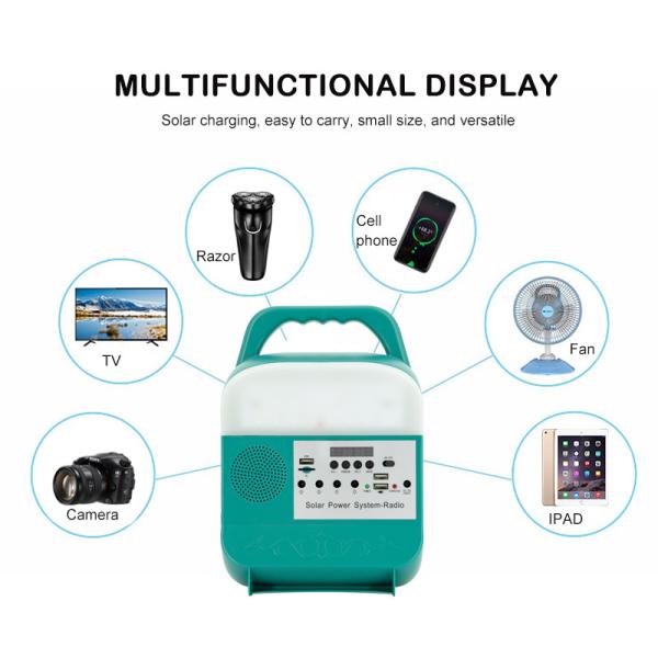 Rechargeable Solar Panel Power Storage Generator System USB Charger With Lamp