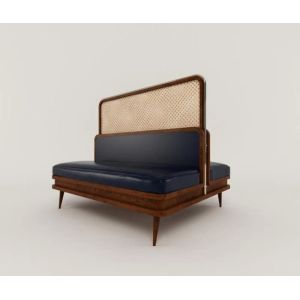 0.58 CBM Outdoor Restaurant Booth Seating Solid Wood Frame 90cm Height