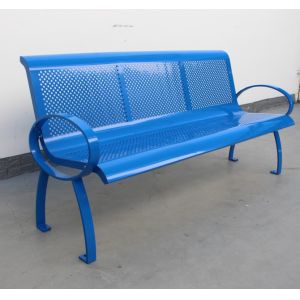 Commercial Park Outdoor Metal Benches With Powder Coated Perforated