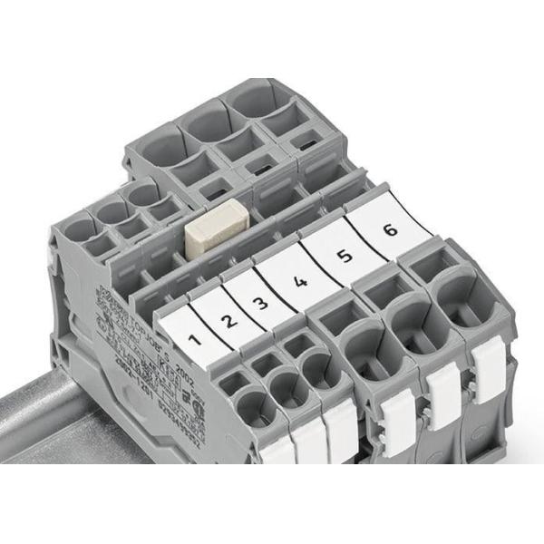 WAGO TOPJOB Rail Mounted Terminal Blocks Continuous Jumper 2/3/4/5/10 Pins Insulation Light Gray