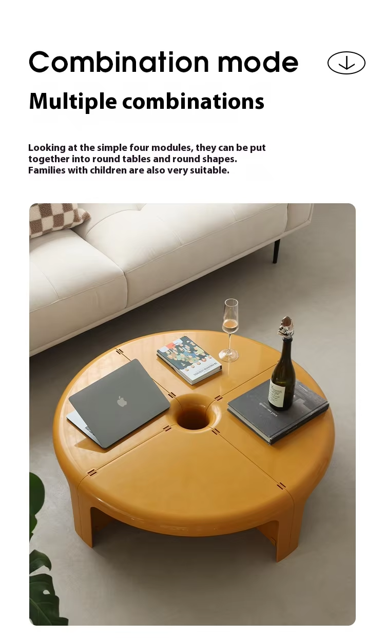 Modern Adjustable Modular Side Table Detachable Splicing Combination ABS Plastic Coffee Table Living Room Furniture Eco-Friendly