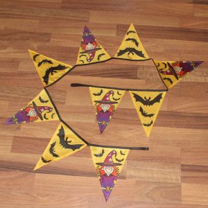 Quality Halloween Triangle Flag Bunting witch and bat for sale