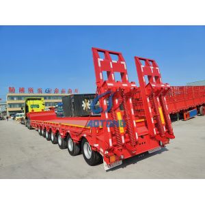 China 60t New Dropdeck Lowboy Semi Trailer Heavy Equipment Carrier Truck on sale