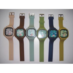 Silicone watch, silicone material, fashion design, japanese movement, 3atm water