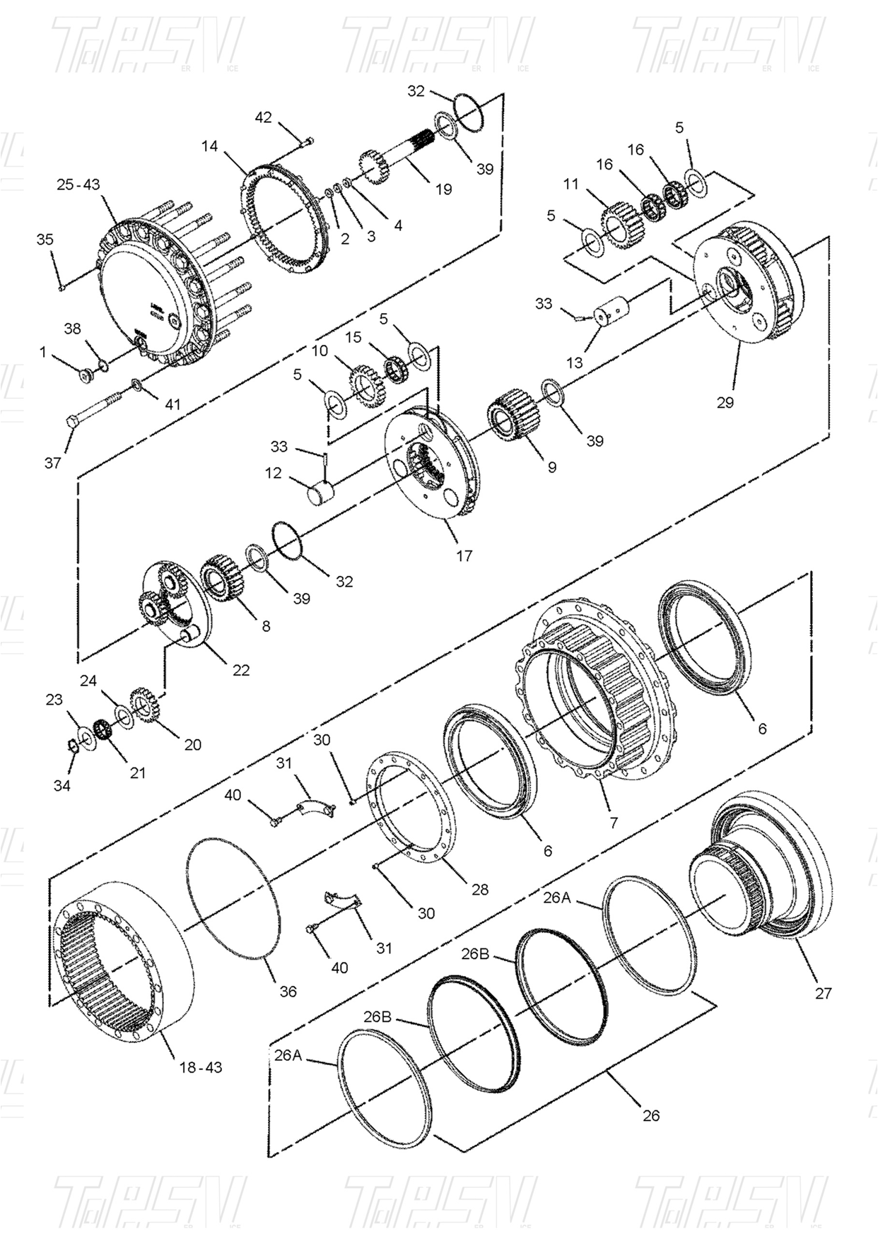 227-6119 Compatible With E325C Excavator Travel 3 Stage Carrier Essential Replacement Part Designed To Fit Multiple Excavator Models