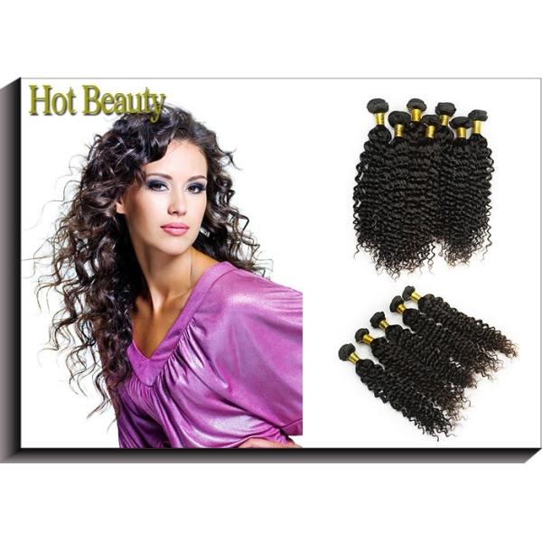 Buy Custom Natural Black Remy Virgin Human Hair Extensions Deep Wave at wholesale prices