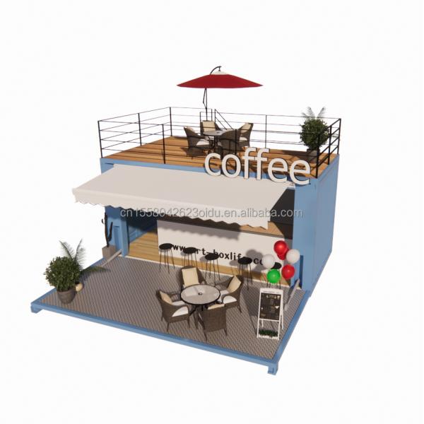 Mini 20 Foot Pop-Up Store with Modern Design and Sturdy Galvanized Steel Square Tubes Two Story Container Bar Stall