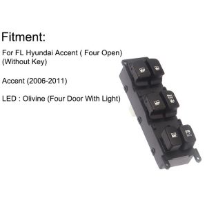 Auto Power window switch Front Left for Hyundai Accent four door with light 2006