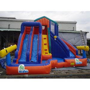 Quality CE Certificate Inflatable Water Park With Slide PVC Tarpaulin For Kids Water Games for sale
