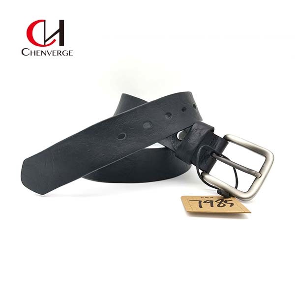 Width 38mm Unisex Genuine Leather Belt Brown With Zinc Alloy Buckle