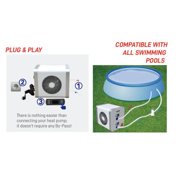 3KW / 4KW / 5KW R32 Air Source Pool Heat Pump With TUV Certification