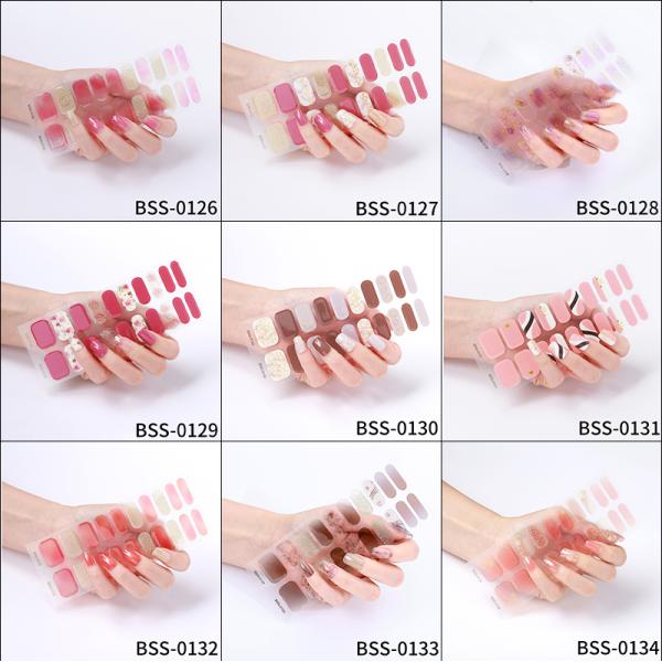 Hot Popular Fast Shipping Diamond Gel Nail Wraps Semi Cured Gel Nail Stickers For Women Nail Strips Manufacturer China